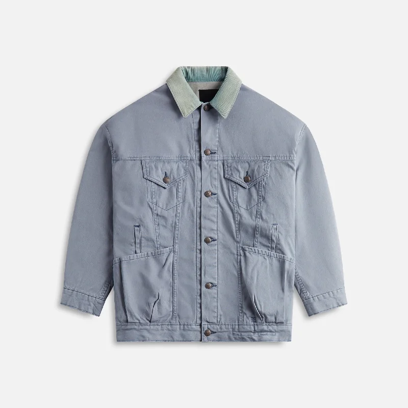 Women's Evening Garments R13 Lacey Trucker Jacket - Faded Steel Blue Canvas