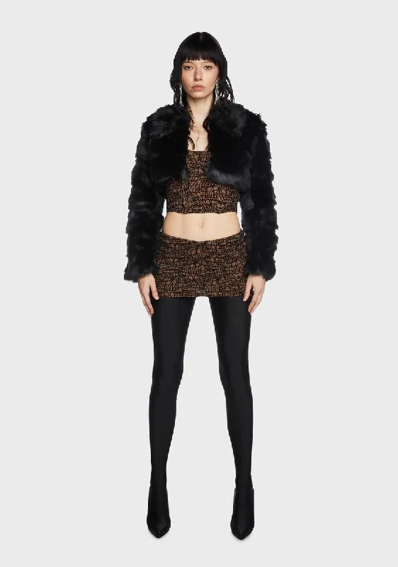 Timeless Women's Outfit Midnight Crowd Favorite Faux Fur Jacket