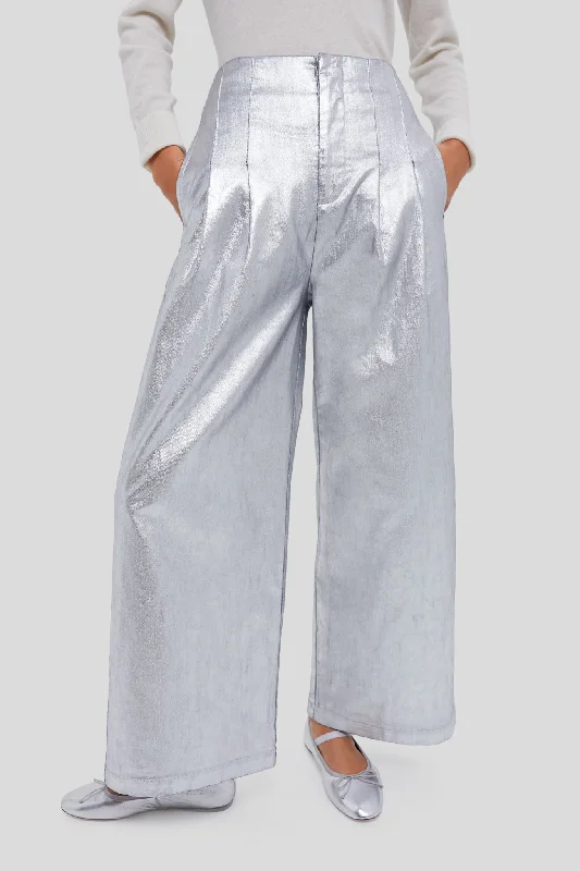Women's Office Attire Silver The Sculpted Trouser