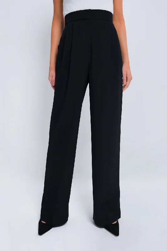 Women's Clothes Black Wide Leg Trousers