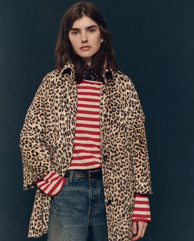 Women's Office Outfit The Car Coat. -- Vintage Leopard