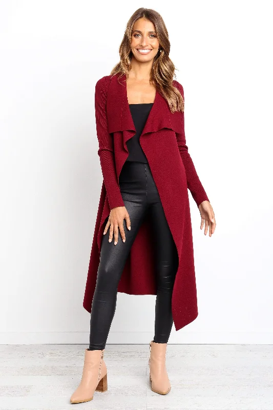 Women's Tailored Outfit Audrina Cardigan - Berry