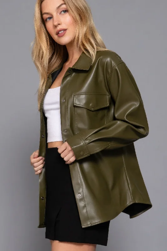 Women's Classic Outfit Hot Girl Milan Faux Leather In Olive
