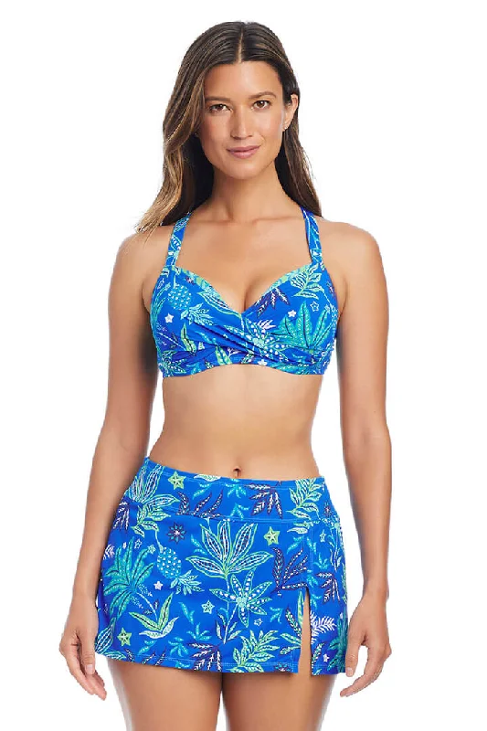 Women's Fashionable Attire For Work Desert Bloom Convertible Straps Bikini Top