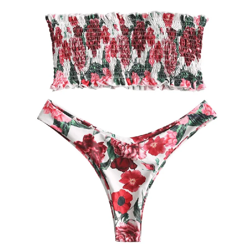 White with Red Floral