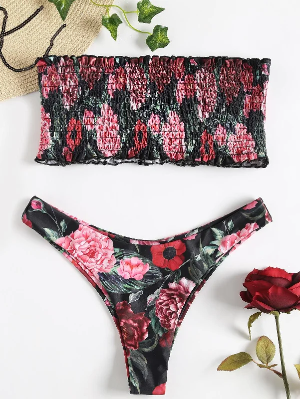 Black with Red Floral