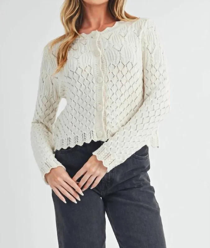 Women's Vacation Clothes Yvonne Cardigan In Ivory
