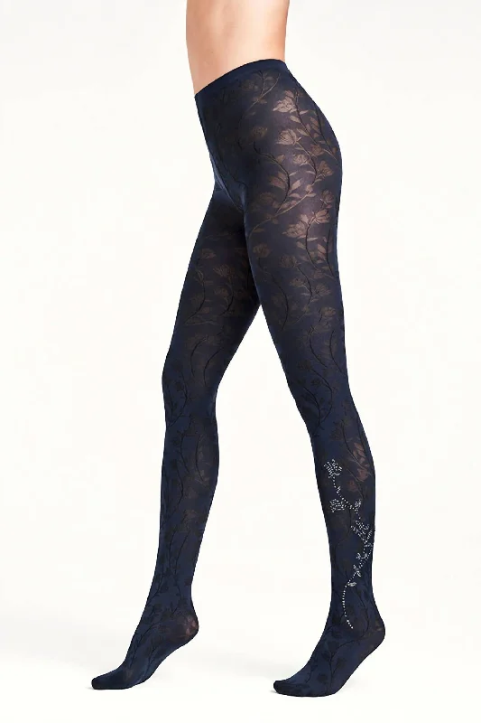 Women's Comfortable Lounge Garments Jackie Tights In Navy Opal/black/blue Crystal
