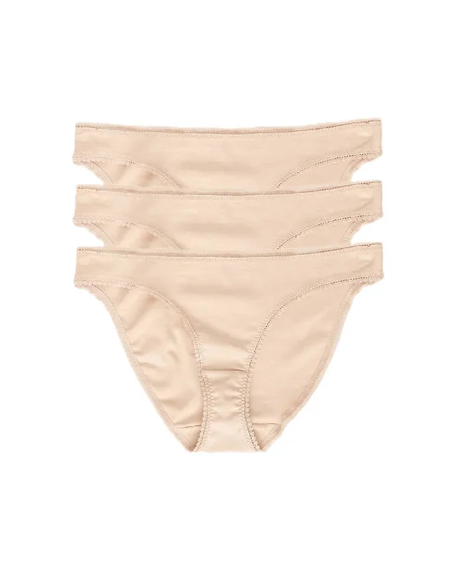 Women's Clothing Apparel Sets Women's Cabana Cotton Bikini Panty - 3 Pack In Champagne