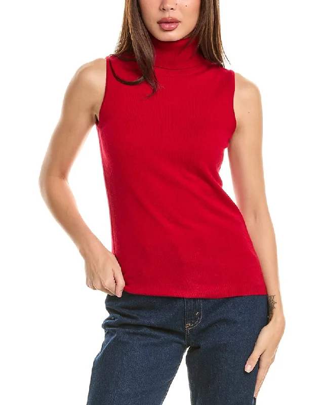 Women's Occasion Wear Clothing Forte Cashmere Sleeveless Turtleneck Cashmere Sweater