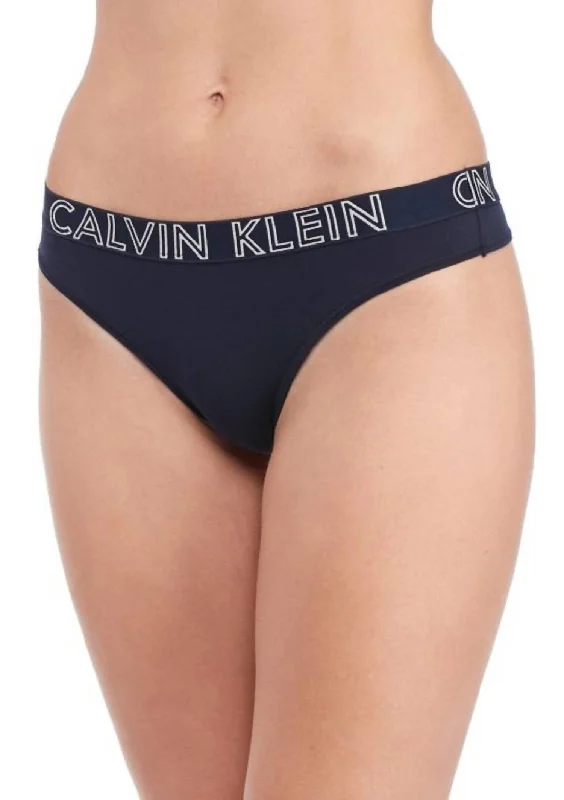 Fashionable Women's Outfit Ultimate Cotton Thong Panty In Shorline Blue