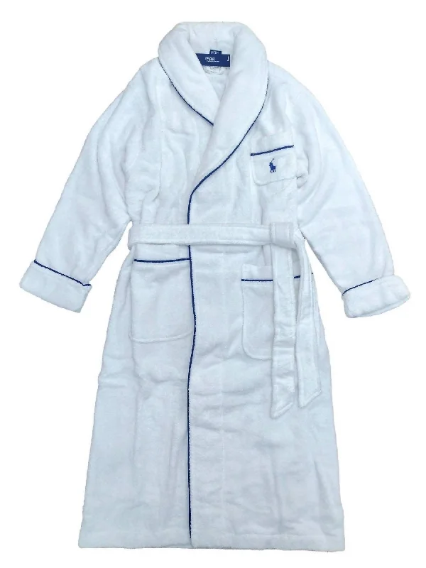 Women's Trendy Apparel Women's Essentials Cotton Robe In White Cloud
