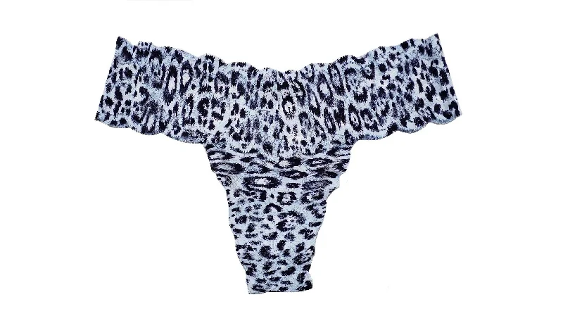 Women's Trendy Attire Women's Low Rise Thong Panty In Sorren Blue/navy Animal