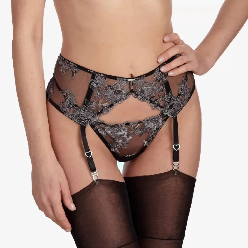 Women's Comfortable Lounge Attire Sensual Garter Belt In Black