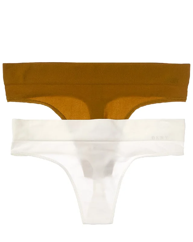 Women's Professional Attire DKNY 2pk Seamless Litewear Solid Thong