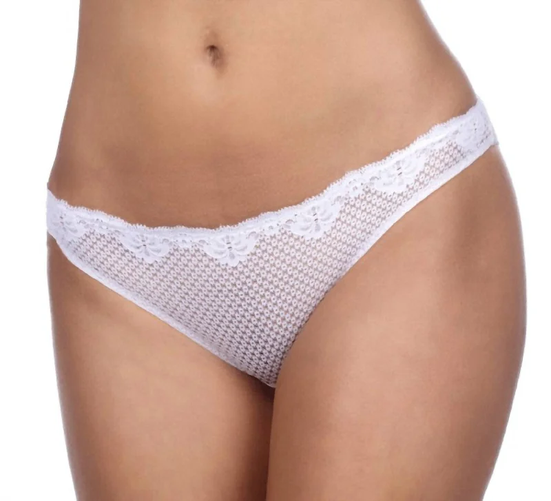 Women's Everyday Apparel Duet Lace Low Rise Thong In White