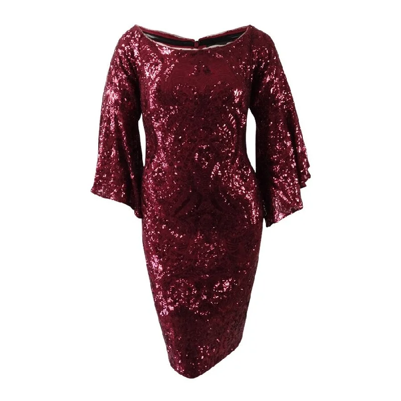 Exclusive Online Sale Betsy & Adam Women's Sequined Bell-Sleeve Dress
