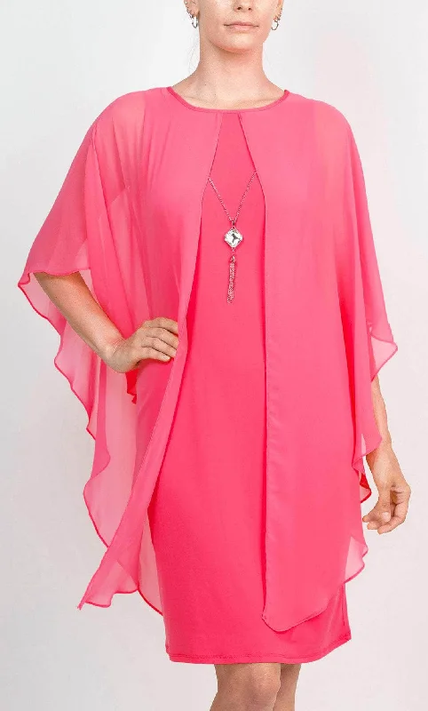 Quality Driven Apparel Glamour G0N406 - Cape Sleeve Dress