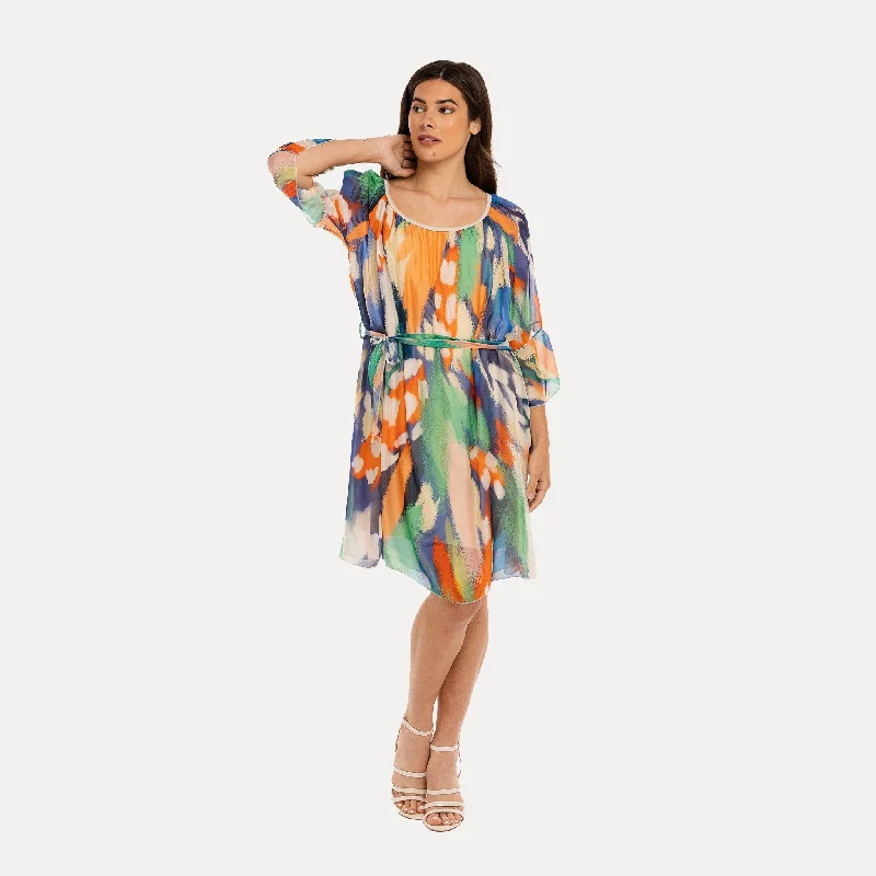 Huge Discounts This Week M Made in Italy — Women's Woven and Knitted Three-Quarter Sleeve Dress
