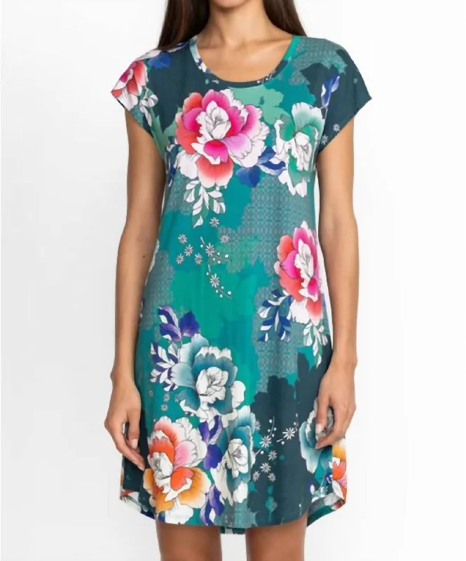 Limited Edition Tura Cap Sleeve Dress In Green