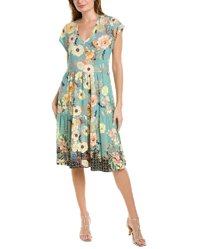 Limited Time Special Offer Johnny Was Millay Tiered Tea Length Dress