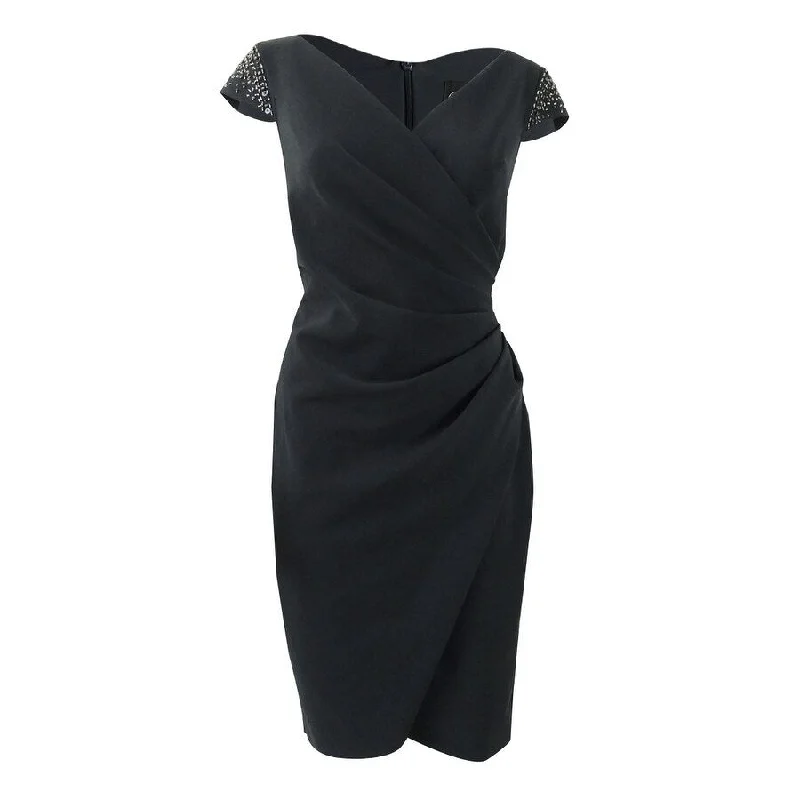 Elegant Style Alex Evenings Women's Beaded Sleeve Dress