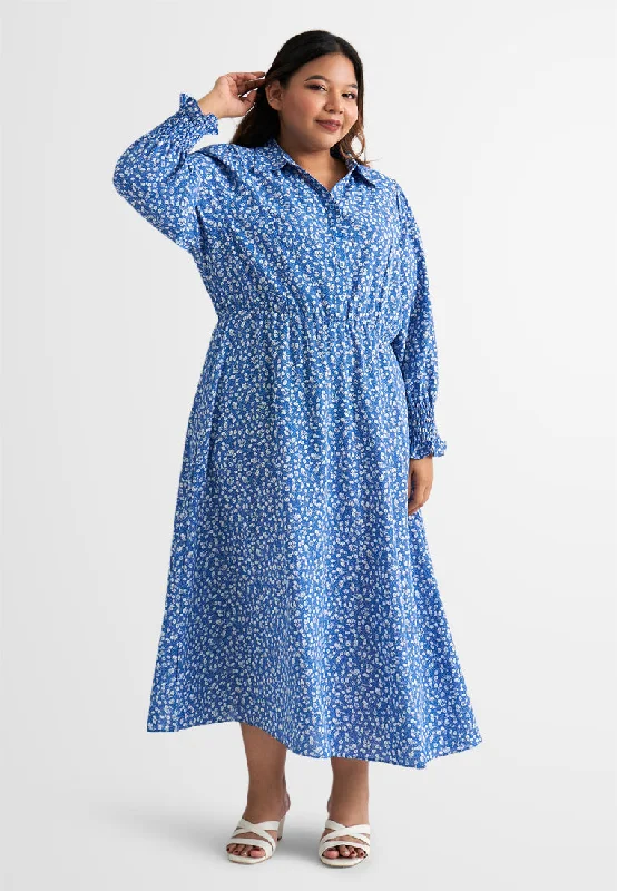 Fashion Forward, Function First Amara Half Button Smock Sleeve Dress