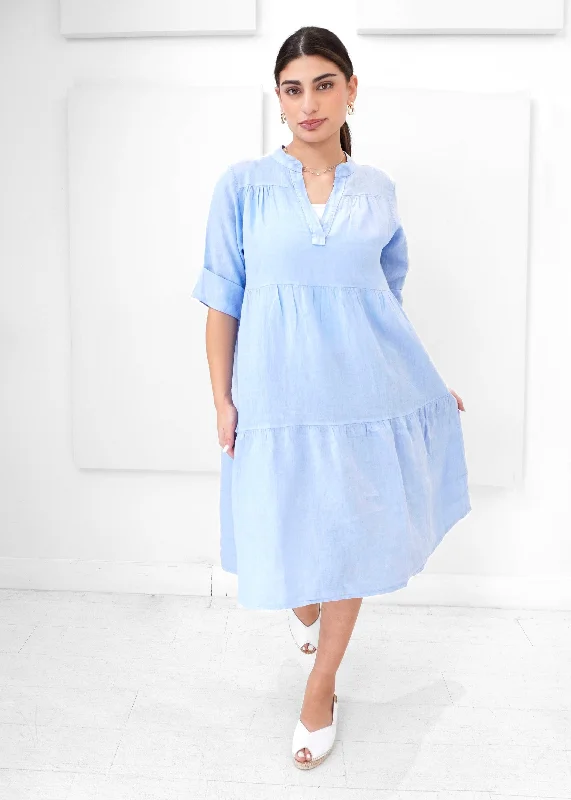 Stylish Savings Orange - Gabriella's Roll-up Sleeve Dress