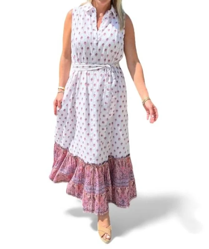 Rocker Chic Fashion Nayeli Ankle Dress In Mahal Print
