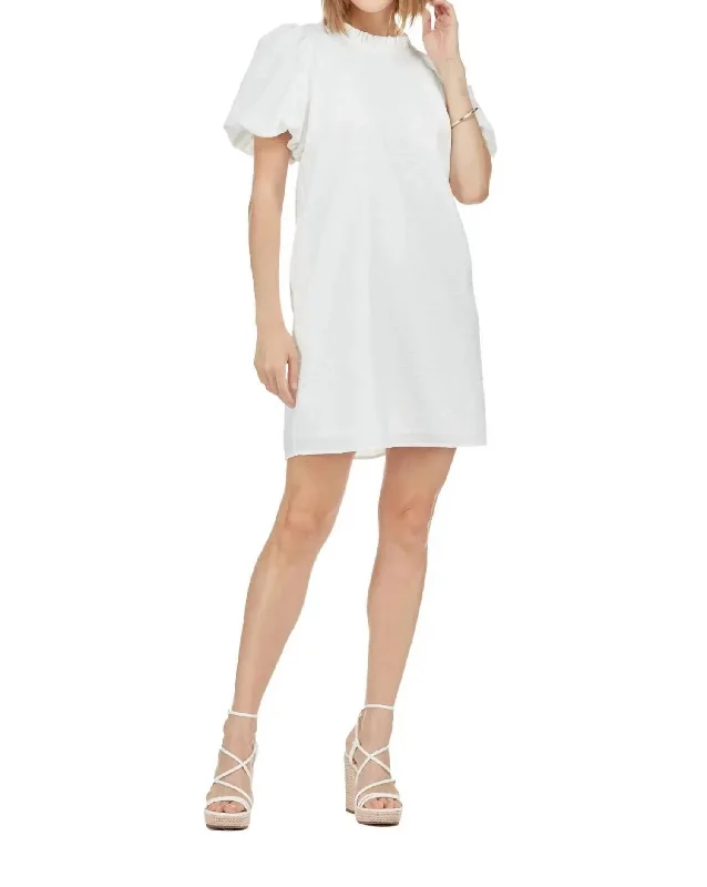 Special Occasion Wear Puff Sleeve Dress In White