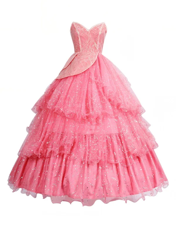 Signature Style Essentials Pink 1950s Wicked Glitter Mesh Swing Dress