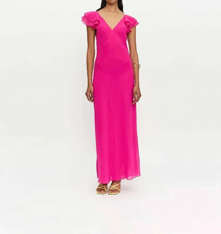 Versatile Wardrobe Essentials Ruffle Sleeve Dress In Pink
