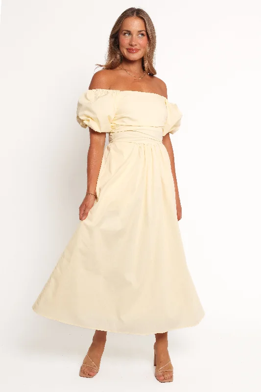 Summer Sale Clo Puff Sleeve Dress - Yellow
