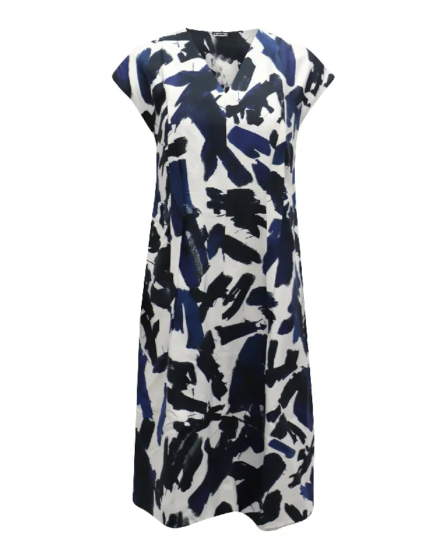 Chic Trends Unveiled Jil Sander Printed Dress in Multicolor Viscose