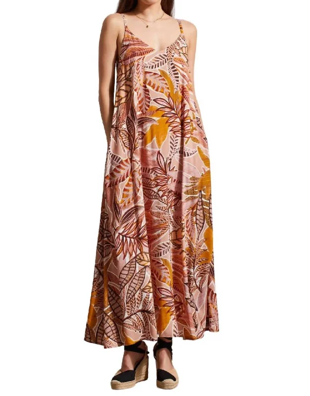 Chic Trend Collection Maxi Flowy Dress In Pinkdust