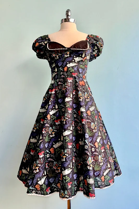 Online Boutique Clothing Black Spells Puff Sleeve Dress