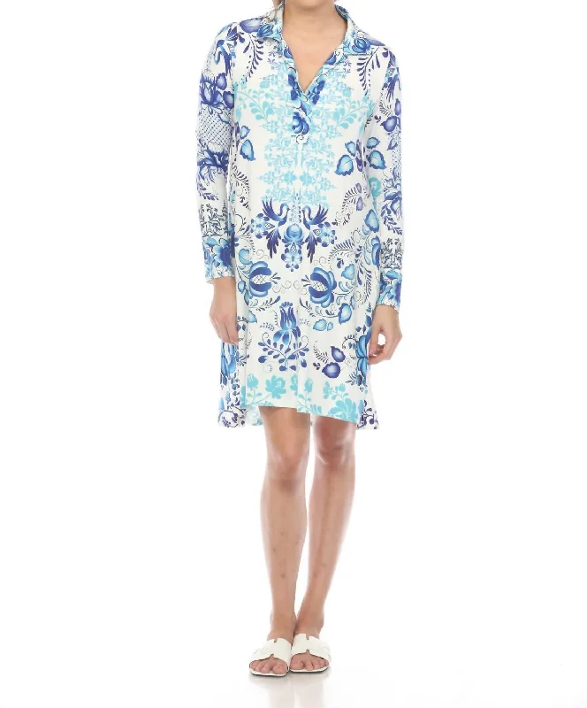 Online Impressions Boutique Farrow Polo Swing Dress In Multi