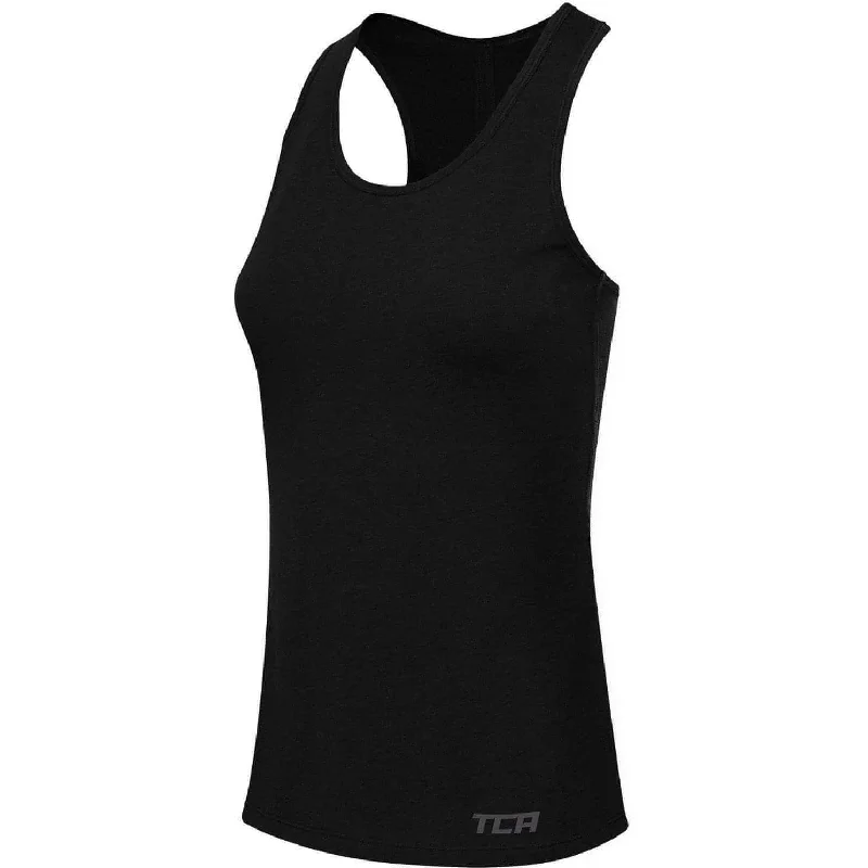 Stylish Women's Outerwear Apparel TCA Natural Performance Womens Running Vest Tank Top - Black