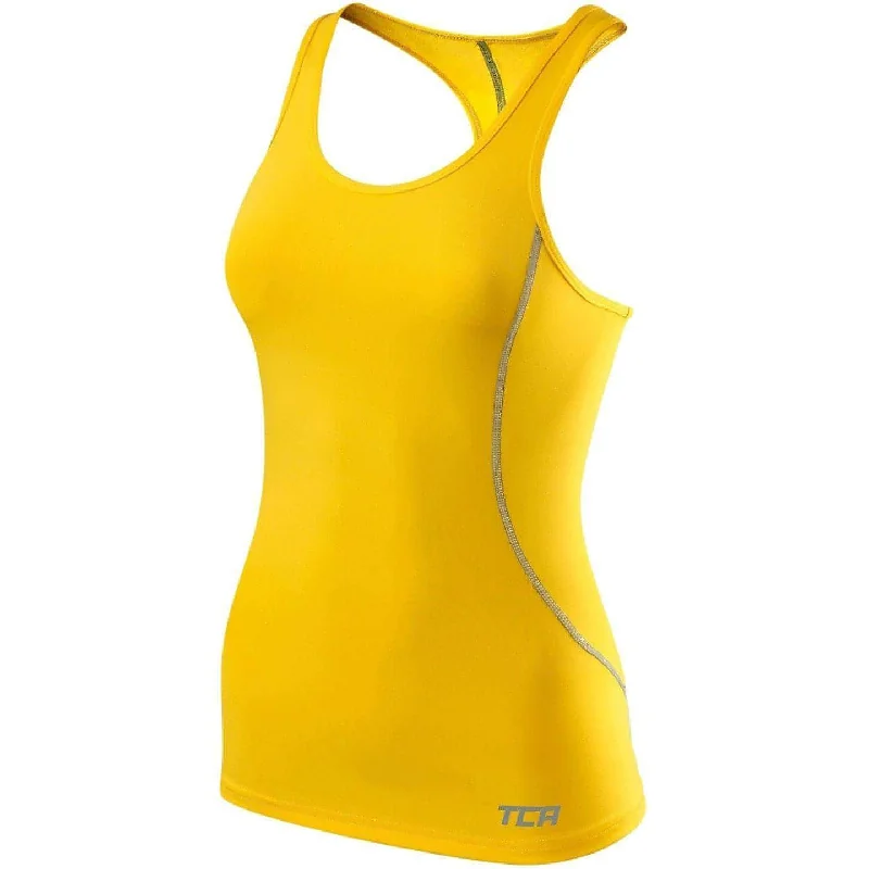 Women's Travel Apparel TCA Pro Performance Womens Running Vest Tank Top - Yellow